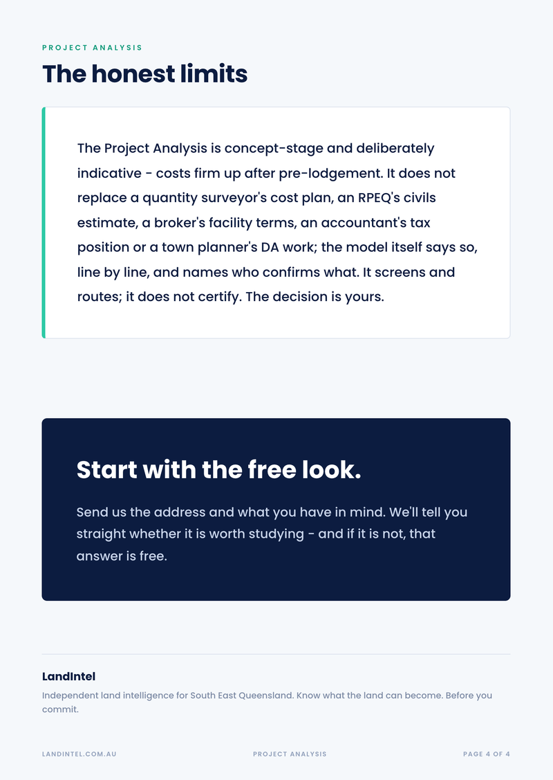 The honest limits of the Project Analysis, and how to start with the free look